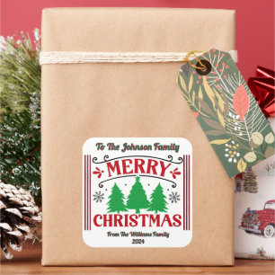 Adesivo Quadrado Celebrar um Natal alegre com palitos festivos