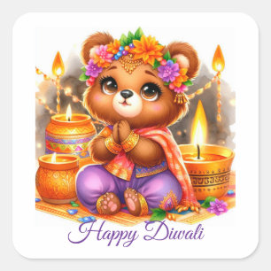 Adesivo Quadrado Celebre o Diwali