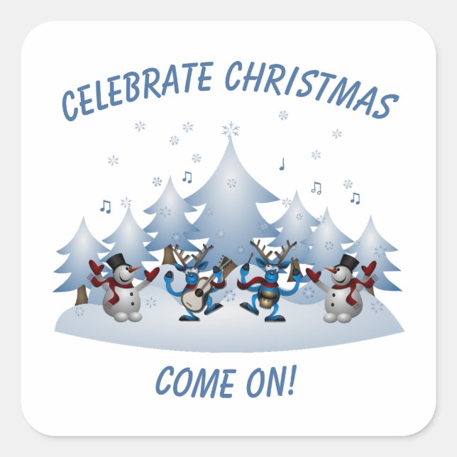 Adesivo Quadrado Celebre o Natal Vamos (Frente)