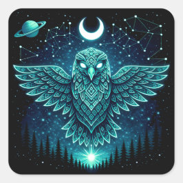 Adesivo Quadrado Celestial Eagle – Stellar Freedom Wildlife Galaxy 