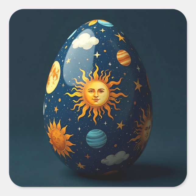Adesivo Quadrado Celestial Easter Egg (Frente)