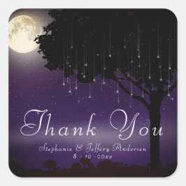 Adesivo Quadrado Celestial Starry Night String Lights Obrigado