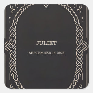 Adesivo Quadrado Celta Nórdico Diversão Medieval Rolo de Pergaminho