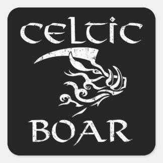 Adesivo Quadrado Celtic Boar - Ilustração Irlandesa Tribal