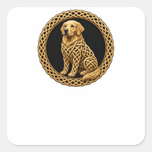 Adesivo Quadrado Celtic Knot Golden Retriever