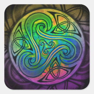 Adesivo Quadrado Celtic Triskele bordador