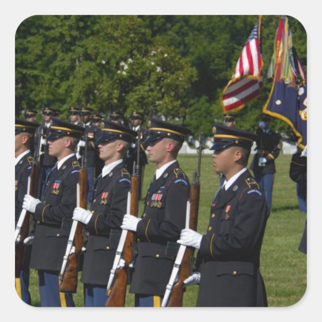 Adesivo Quadrado Cemitério Nacional de Arlington, Arlington, (Frente)