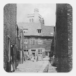 Adesivo Quadrado Cena da rua no Victorian Londres