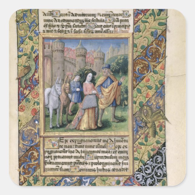Adesivo Quadrado Cena das "Horas de Louis d'Orleans" (Frente)