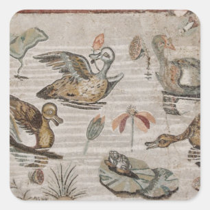 Adesivo Quadrado Cena de aves no Nilo, Casa de Faun