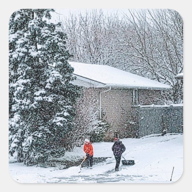 Adesivo Quadrado Cena de Férias Retroativa (Frente)