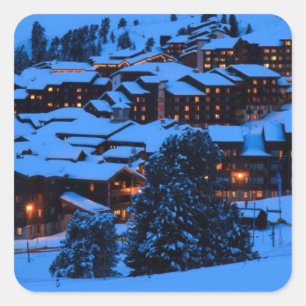 Adesivo Quadrado Cena de inverno