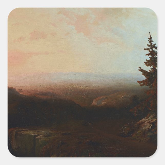 Adesivo Quadrado Cena de Montanha por Moran (Frente)
