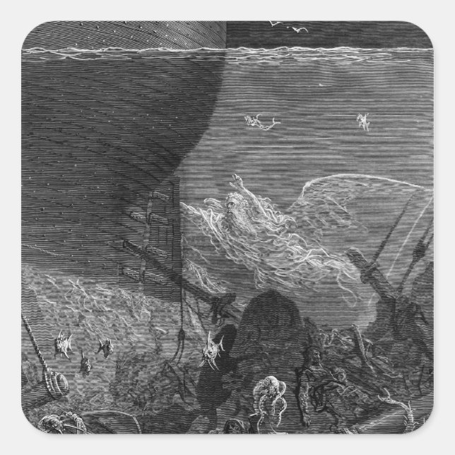 Adesivo Quadrado Cena de 'O Rimo do Mariner Antigo' (Frente)