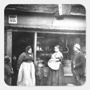 Adesivo Quadrado Cena de rua em Victorian London