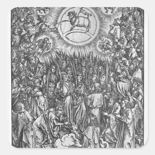 Adesivo Quadrado Cena do Apocalipse, Adoração do (Frente)