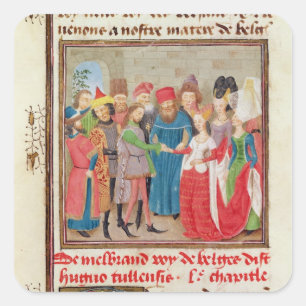 Adesivo Quadrado Cena do casamento