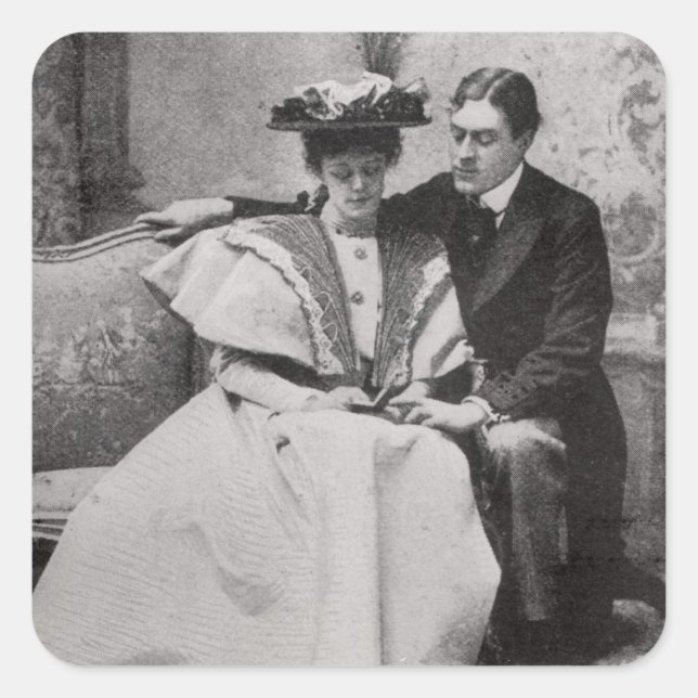 Adesivo Quadrado Cena do desempenho da Importância de Ser (Frente)