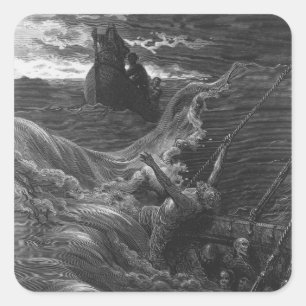 Adesivo Quadrado Cena 'do Rime do Mariner antigo