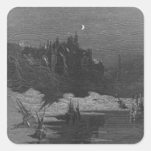 Adesivo Quadrado Cena "do Rime do navegador antigo" 4