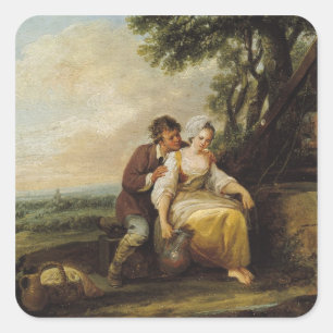 Adesivo Quadrado Cena Galante, 1774