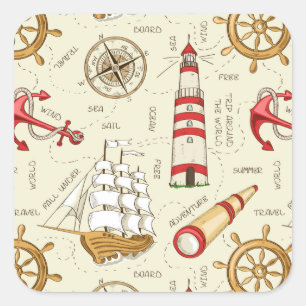 Adesivo Quadrado Cena Oceânica