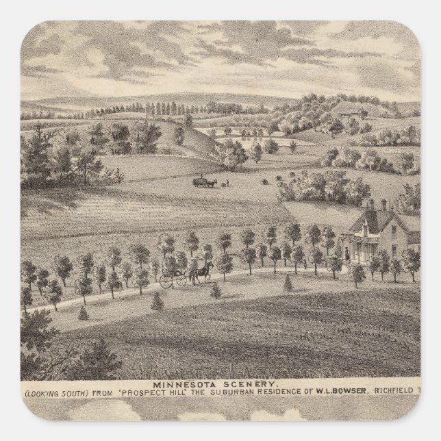 Adesivo Quadrado Cenário de Minnesota no Vale do Morto (Frente)