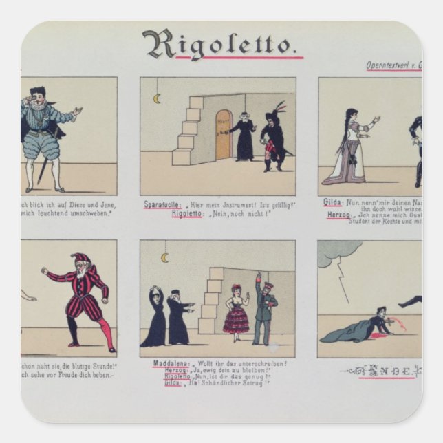 Adesivo Quadrado Cenas da Ópera 'Rigoletto' (Frente)