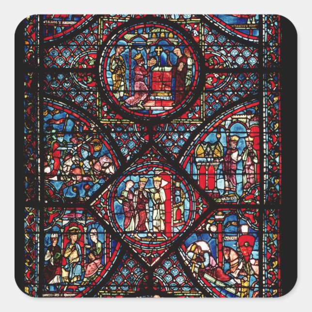 Adesivo Quadrado Cenas de representação da janela (Frente)