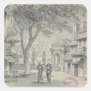 Adesivo Quadrado Cenografia para o ato II da ópera 'Lakme
