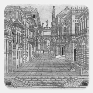 Adesivo Quadrado Cenografia para uma cena trágica