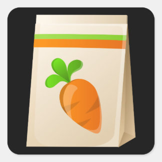 Adesivo Quadrado Cenoura de sementes de relva