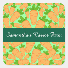 Adesivo Quadrado Cenouras Laranja E Verde