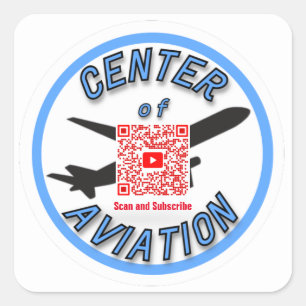 Adesivo Quadrado Center of Aviation Stickers - Canal do YouTube