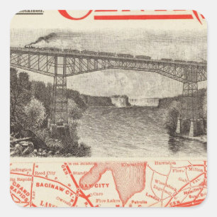 Adesivo Quadrado Central Railroad do Michigan