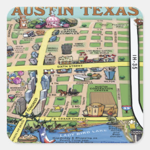 Adesivo Quadrado Centro Austin Texas 14