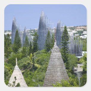 Adesivo Quadrado Centro Cultural Tjibaou, Noumea, Nova Caledônia
