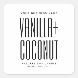 Adesivo Quadrado Cera de soja branca minimalista simples derrete o