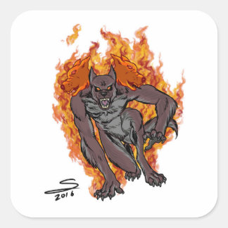 Adesivo Quadrado Cerberus Stickers Quadrados