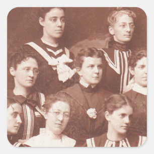Adesivo Quadrado cerca de 1905 coro feminino