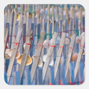 Adesivo Quadrado Cerca de Duna decorada com concha