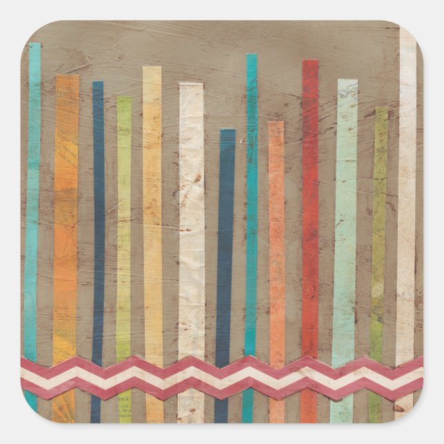 Adesivo Quadrado Cercas de papel II para cima (Frente)