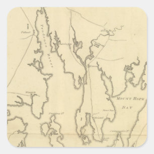 Adesivo Quadrado Cerco de Newport, Rhode Island