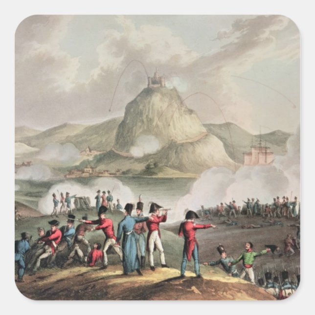 Adesivo Quadrado Cerco de San Sebastian, gravado por Thomas (Frente)