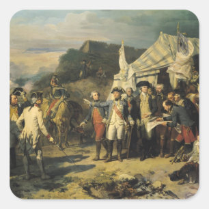 Adesivo Quadrado Cerco de Yorktown, o 17 de outubro de 1781, 1836