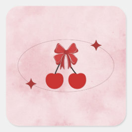 Adesivo Quadrado Cereja