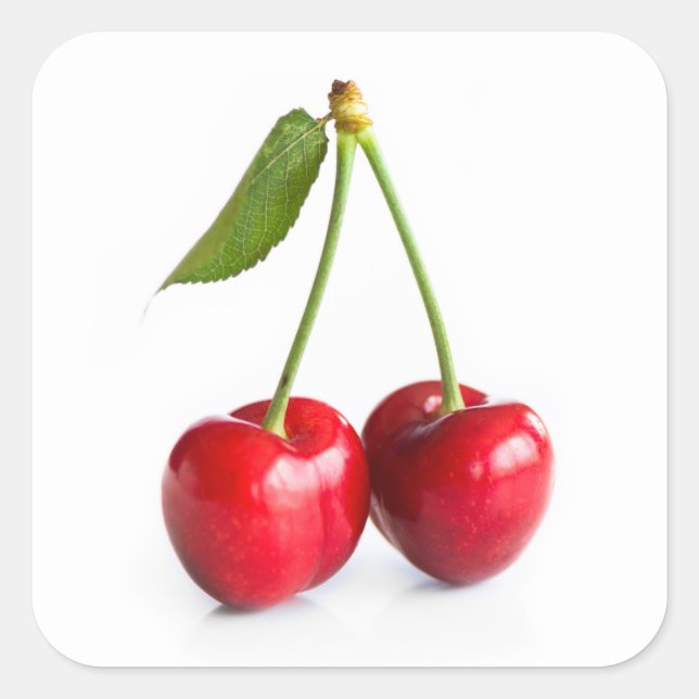 Adesivo Quadrado Cereja doce (Frente)
