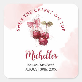 Adesivo Quadrado Cereja no Topo do Arco Cocktail Chás de Noiva de V