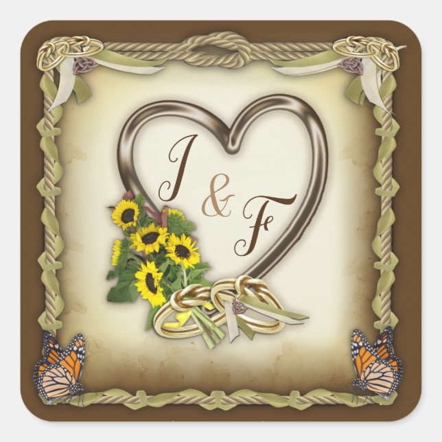 Adesivo Quadrado Cerimônia de manipulação - Casando (Frente)