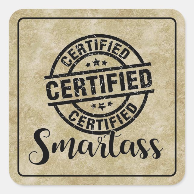 Adesivo Quadrado Certificado Sábio  (Frente)
